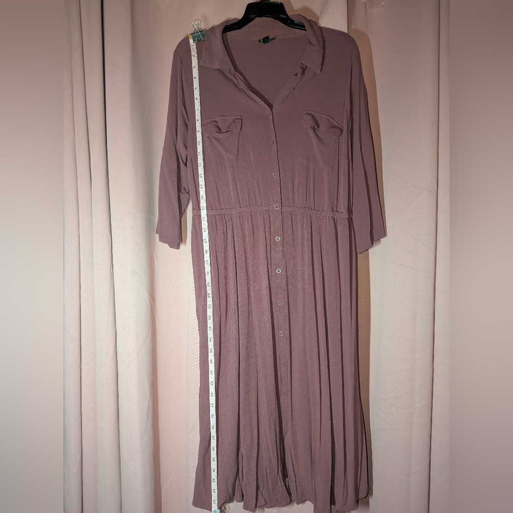 TORRID Mauve Collared Button-Down Dress 2x(14-16) - Picture 6 of 11
